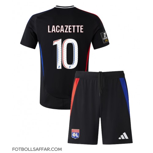 Olympique Lyonnais Alexandre Lacazette #10 Bortadräkt Barn 2024-25 Kortärmad (+ Korta byxor)